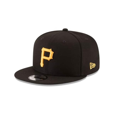 Black Pittsburgh Pirates Hat - New Era MLB Team Color Basic 9FIFTY Snapback Caps USA6347950